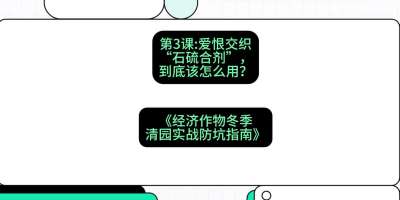 第3节：【核武药剂】爱恨交织的&ldquo;石硫合剂&rdquo;，到底该怎么用？，课程：《经济作物冬季清园&middot;实战防坑指南》#识农AI